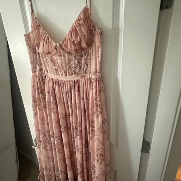 V Chapman Carmen corset front slit ruffled gown - Picture 4 of 5